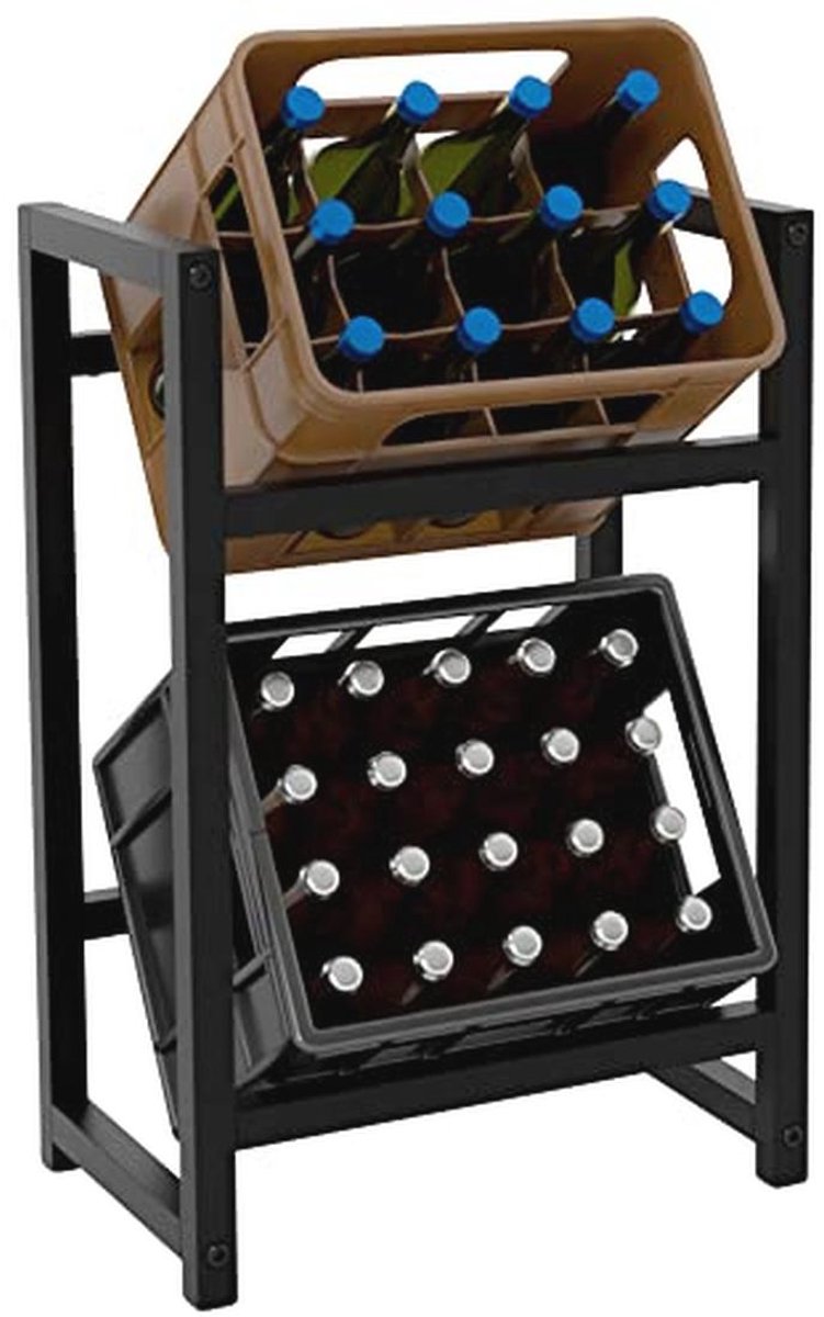 Zwart Stack Krattenrek - Handig en Chique Opbergmeubel 75x47x31 cm