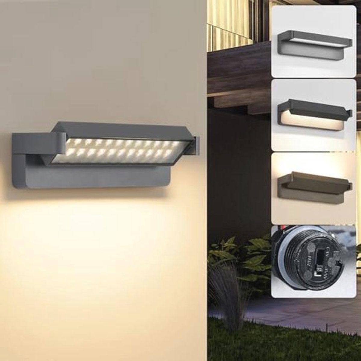 MYCUL LED wandlamp voor buiten, IP65 waterdichte wandlamp, 36W 3000K/4500K/6000K wandlampe