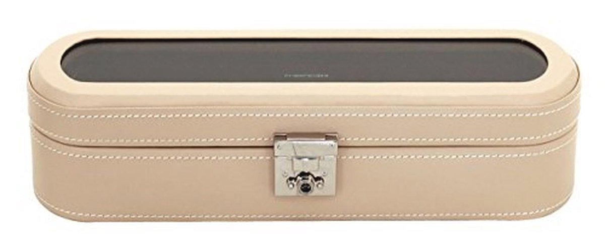 Horlogedoos voor 10 horloges met glazen deksel en afsluitbaar slot