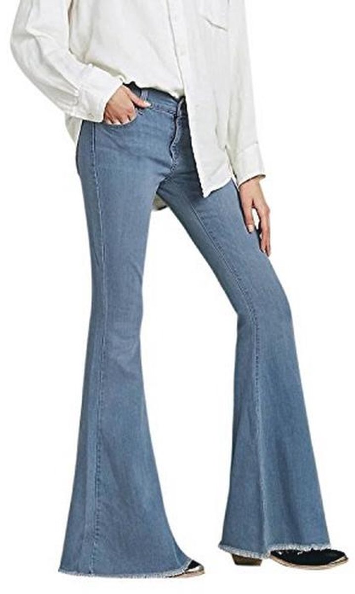 Dames jeansbroek bootcut flared casual stretch denim