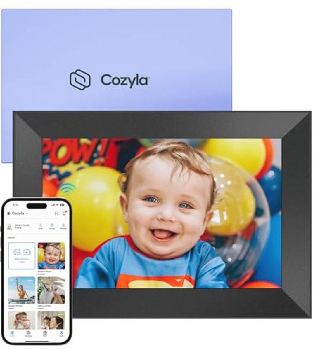 Digitale fotolijst 10,1 inch met WiFi en gratis onbeperkte opslag - AI-aangedreven diavoorstelling