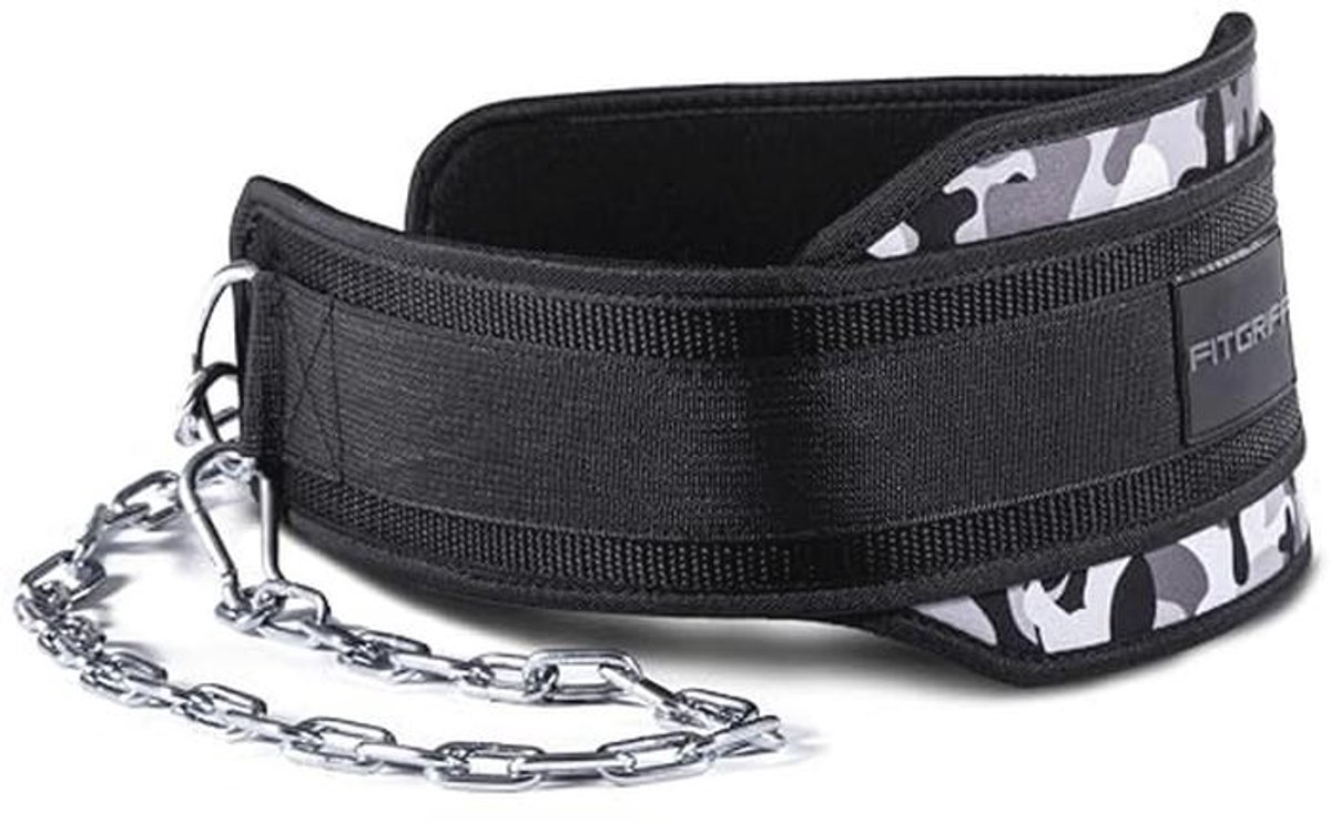 Dip Belt met Ketting voor Bodybuilding en Krachttraining - Verstelbare Gewichtsriem met Carabiner Haken