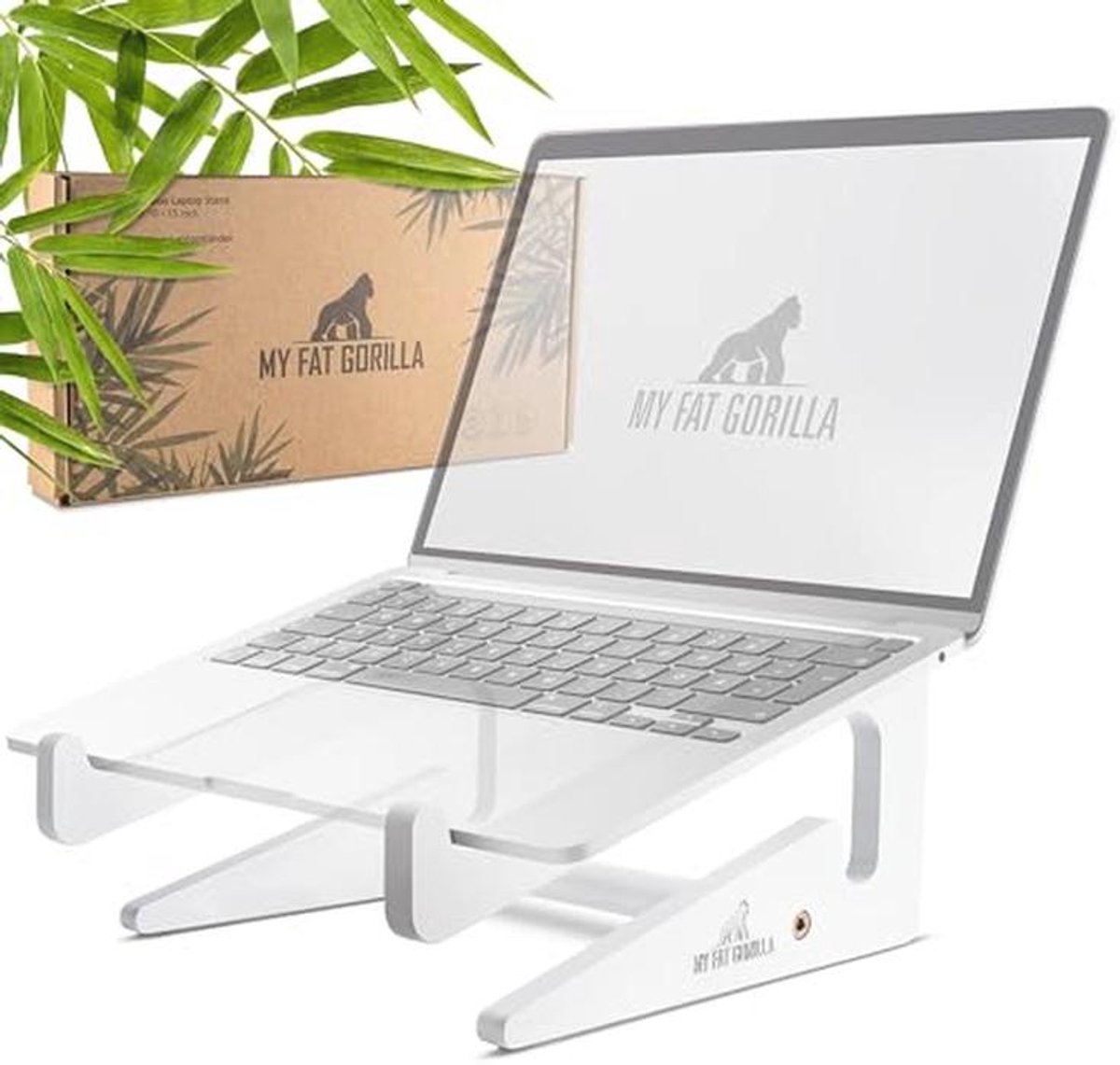 Ergonomische bamboe laptopstandaard voor notebooks van 10-15 inch