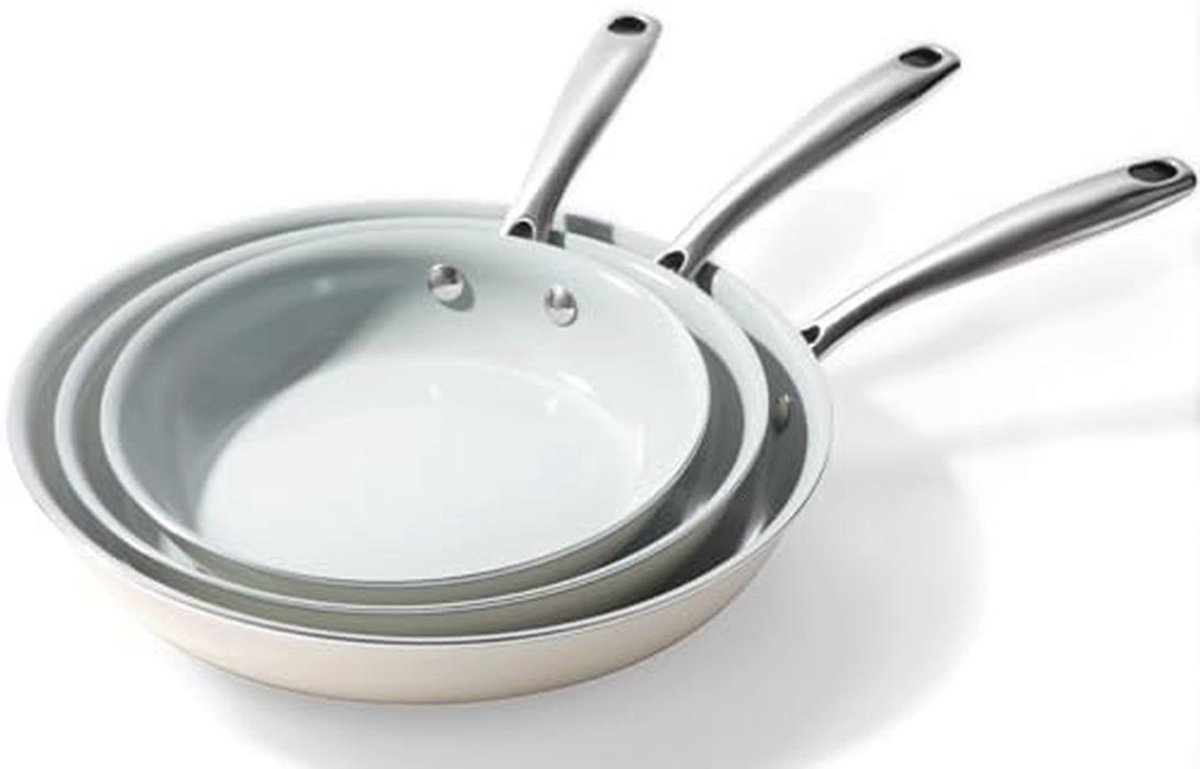 Keramische Koekenpannen Set van 3 - 20 cm, 24 cm en 28 cm - Gezond Bakken, Antiaan Plaklaag, Ovenbestendig