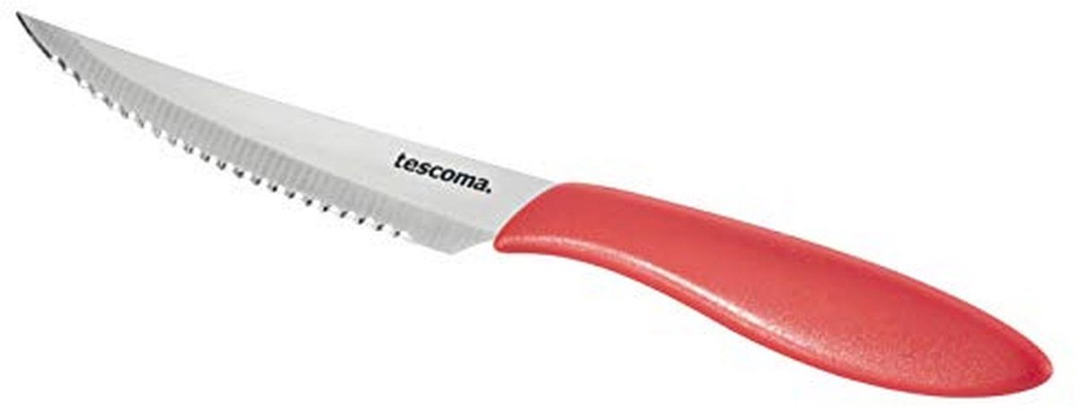 Steakmes 12 cm - 6 Stuks Rood - Ideaal Voor Dagelijks Gebruik