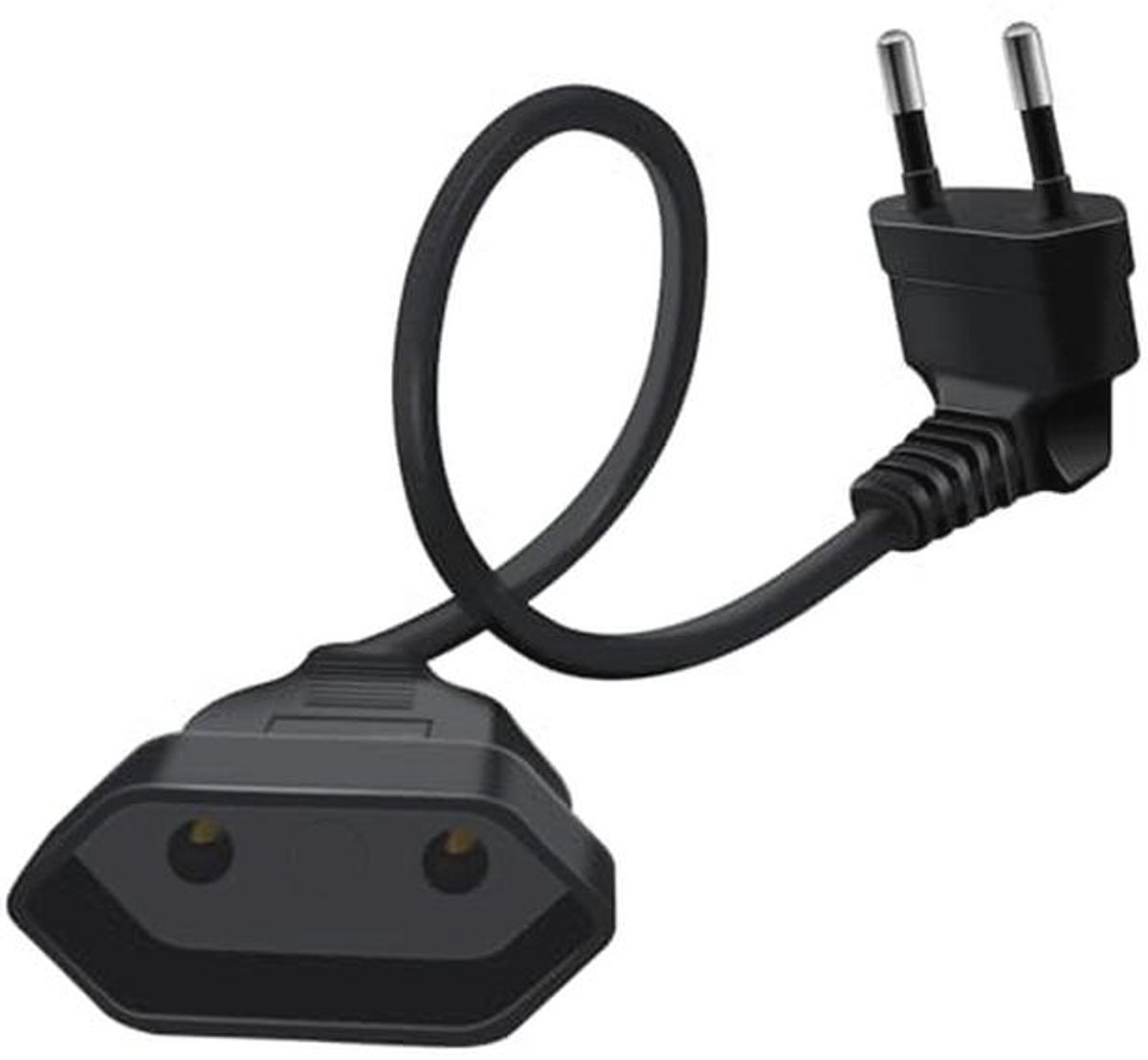 Verlengkabel Eurostekker 2,5A 250V 625W Plat 90 Graden 0.6m