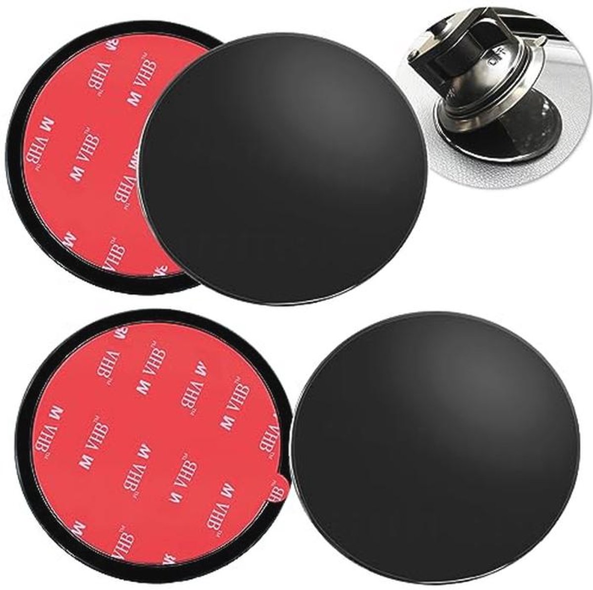 Zelfklevende Dashboardpad Montageschijf - 4 Stuks 73 mm Hittebestendig en Universeel