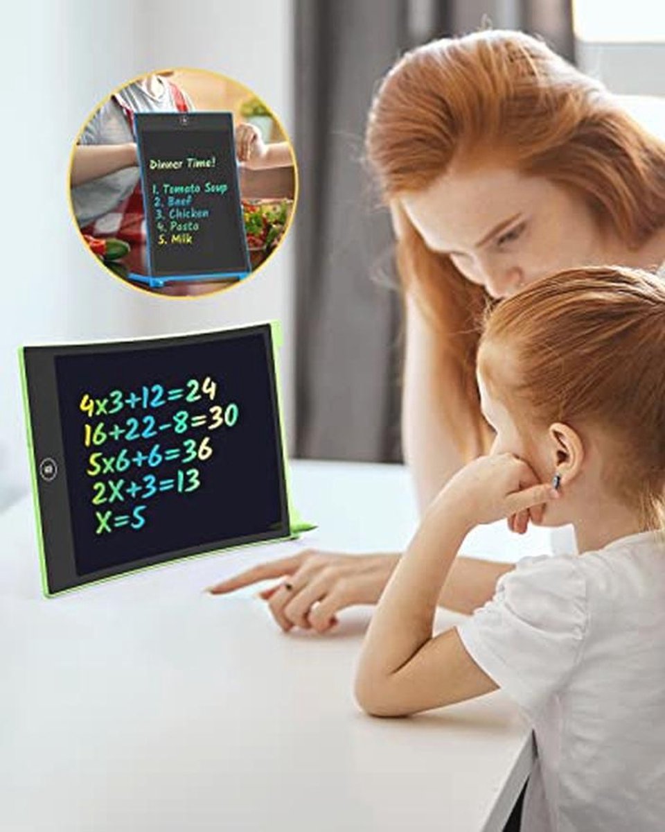 LCD schrijfbord set van 2, 8,5 inch tablet voor kinderen en volwassenen, herbruikbaar en uitwisbaar schrijfblok — cadeau in Gadgets - foto 3