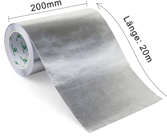 Versterkte Aluminium Tape 200 mm x 20 m - Hittebestendig en Waterdicht