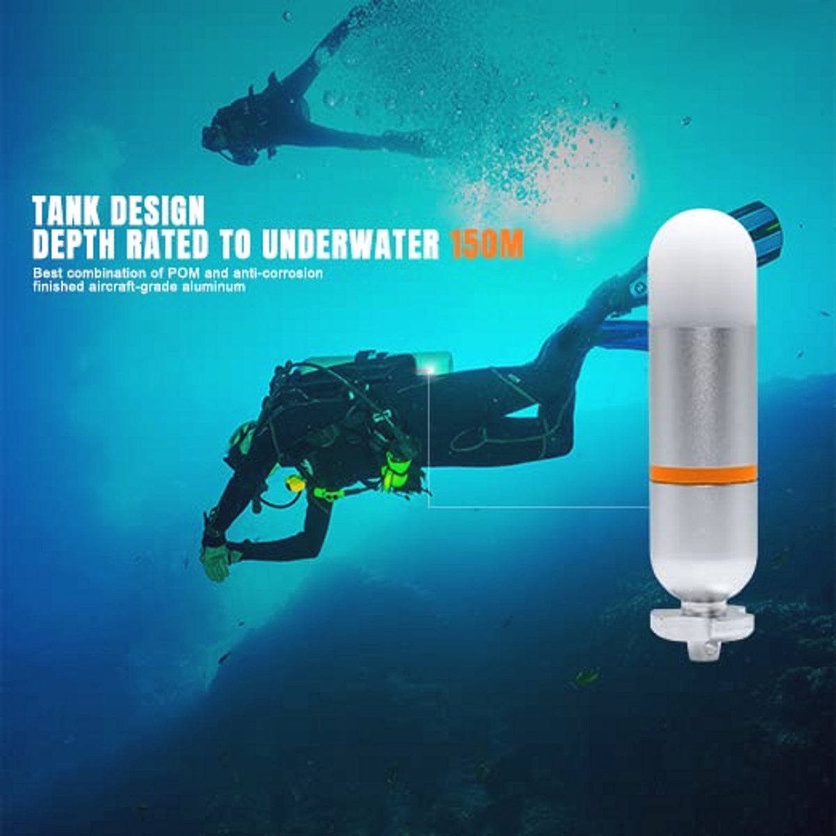 Mini Strobe Signaallicht voor Duikers - LED Marker voor Nachtduiken met AAA Batterij - Veiligheidslamp voor Onderwater gebruik tot 150M