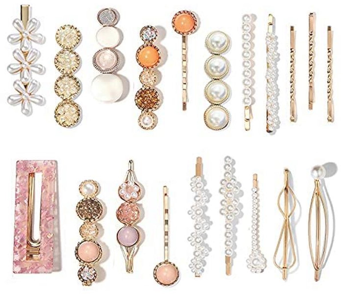 20 Stuks Parels Haarspeldjes voor Dames - Mode Acryl Hars Haaraccessoires