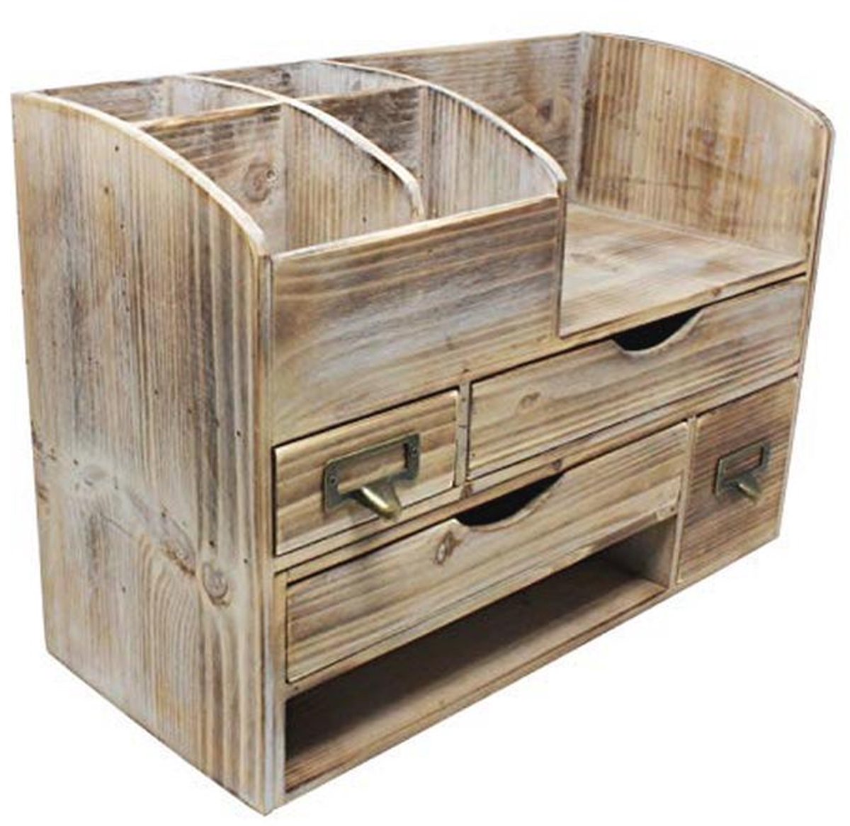 Verstelbare Vintage Houten Bureauorganizer