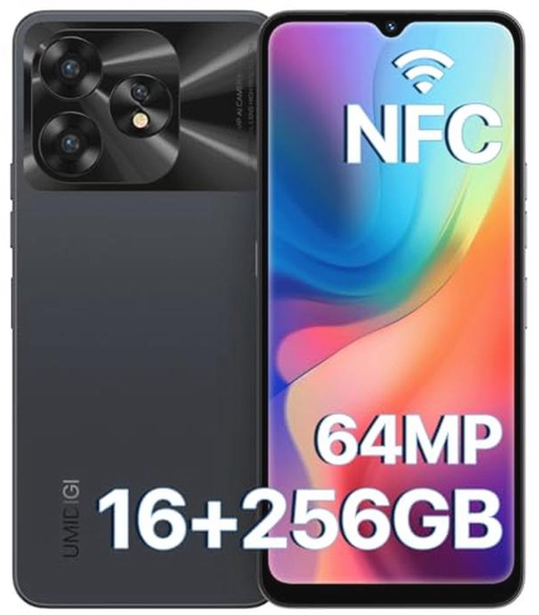 Smartphone 8GB RAM, 256GB opslag, Android 13 met 6,7 inch HD display