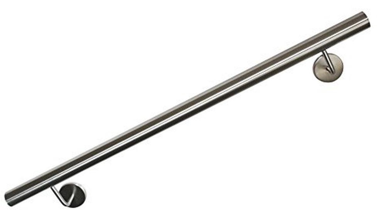 Trapleuning van roestvrij staal V2A 33,7 mm met rechte eindkap