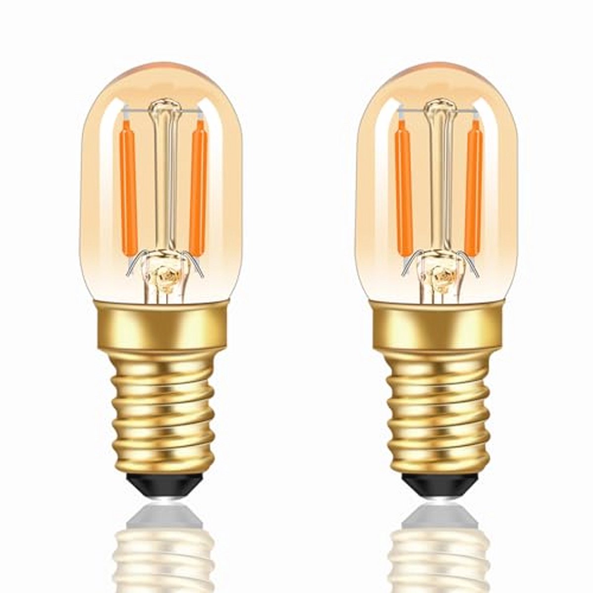 2 Stuks E14 1W LED Gloeilamp Warm Wit 2200K T22 Mini Buislamp Vervanging 10W