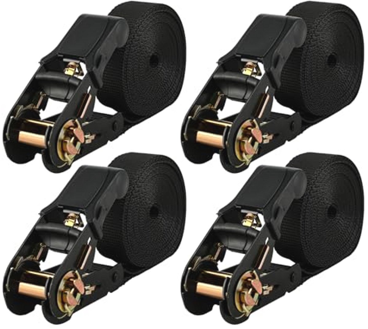 Verstelbare Sjorband 25 mm x 4 m - Sterke Polyester Spanbanden tot 8000 kg voor Auto, Fiets en Bagage