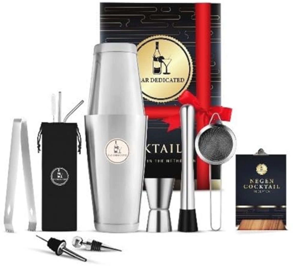 Cocktail Shaker Set met Jigger - 11-delige Bar Set voor Perfecte Cocktails