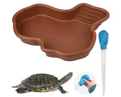 Waterbad voor Schildpadden en Reptielen - Met Hellingsfunctie en Handmatige Watervanger