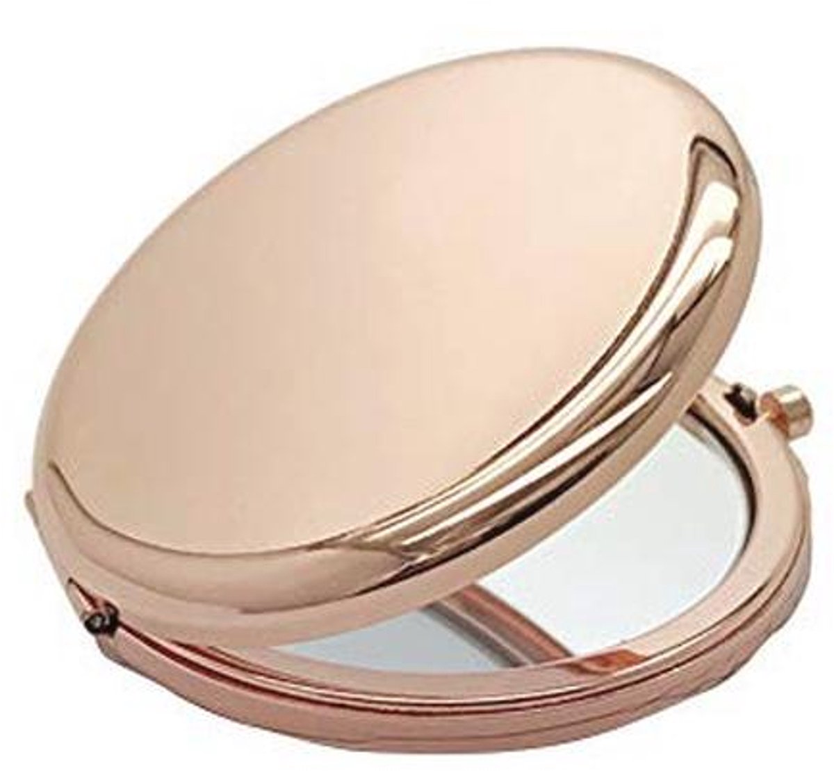 Compacte 2-zijdige handheld zakspiegel voor make-up en reizen in rose goud