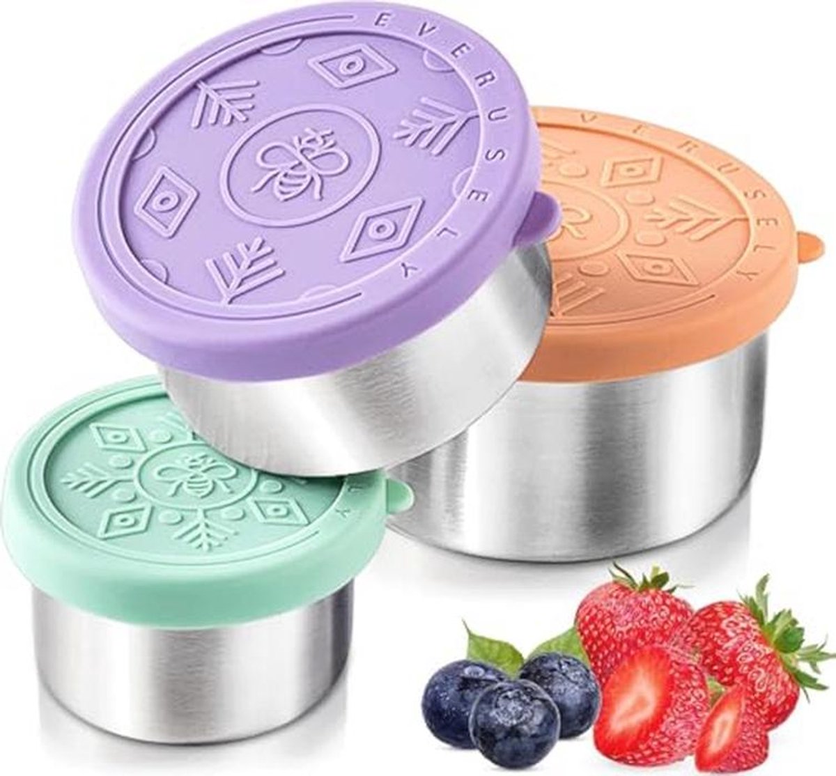 RVS Voedselcontainers 3-pack - Lekvrije Lunchboxen voor Kantoor en Thuis