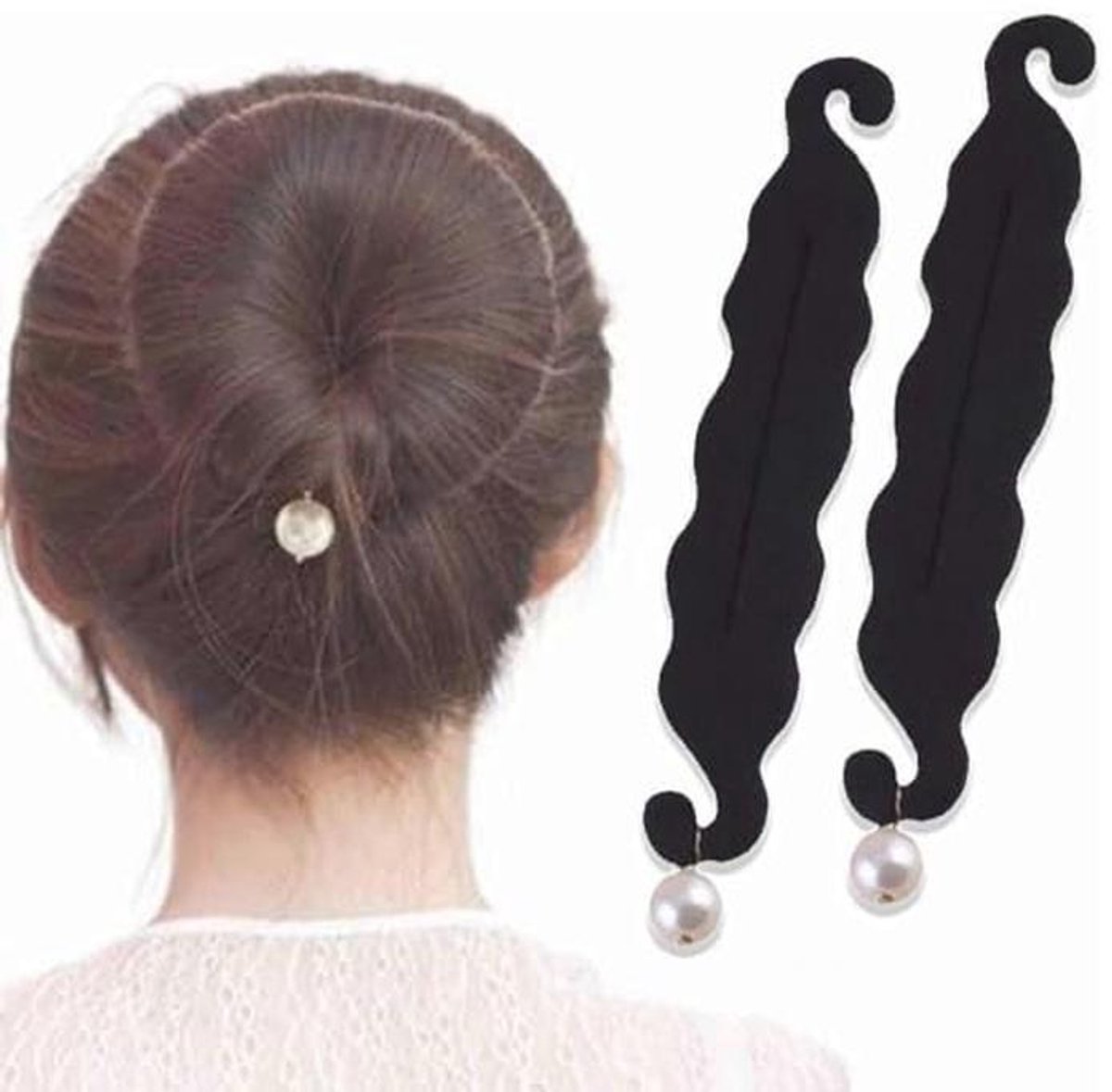 Haarstyling-accessoires set - 2 stuks haarvlechtgereedschap, sponsclip en haarknot maker