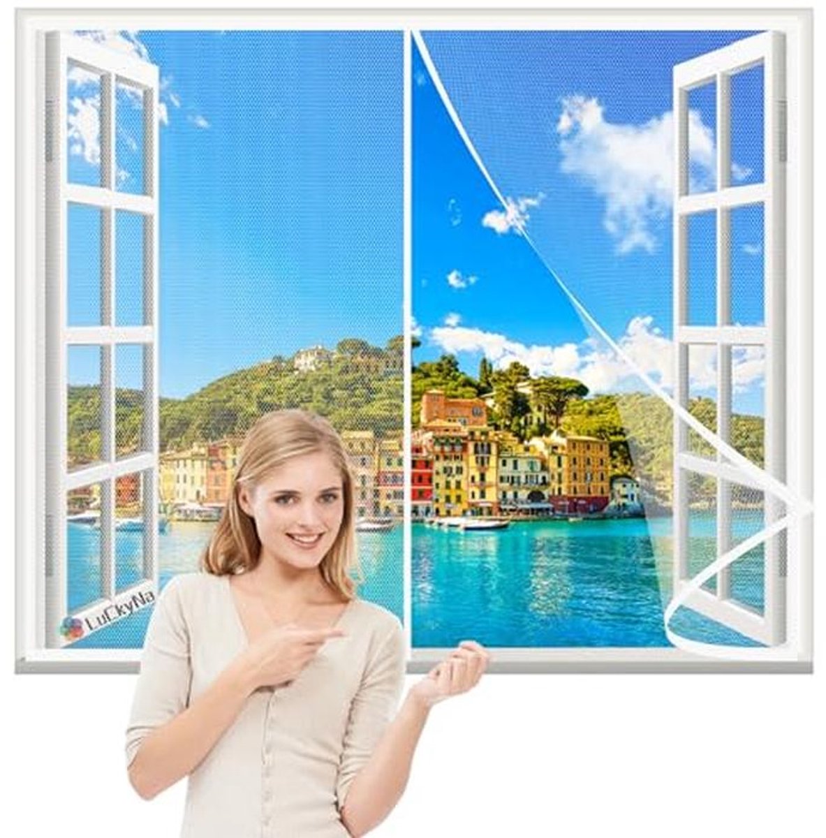 Hordeur Wit - Insectenhor Raam - Buitenlucht Binnen - Magnetische Sluiting - 90x140cm - Wit