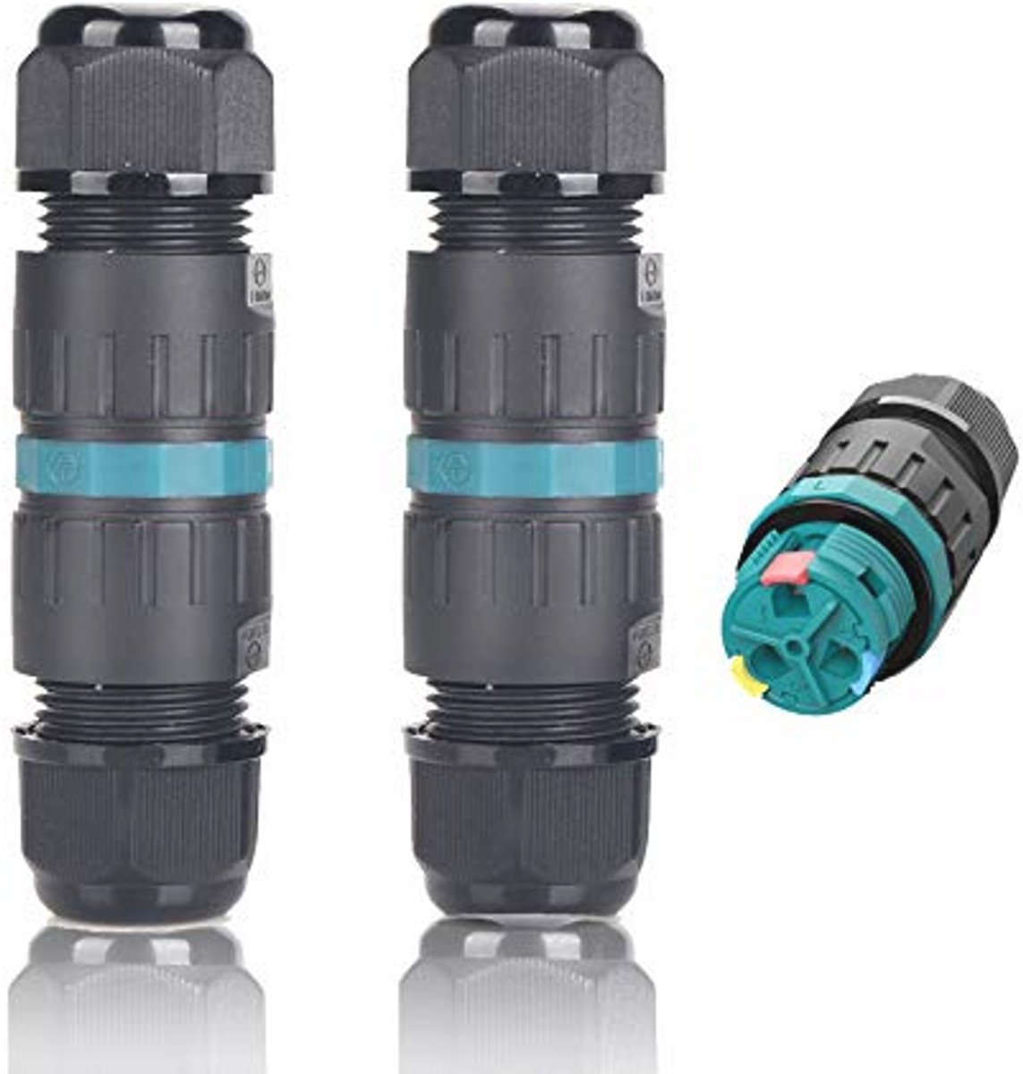 Waterdichte Kabelconnectoren IP68 voor Buiten, 2 Stuks, Ø4mm-Ø12mm, Dubbele Aansluiting