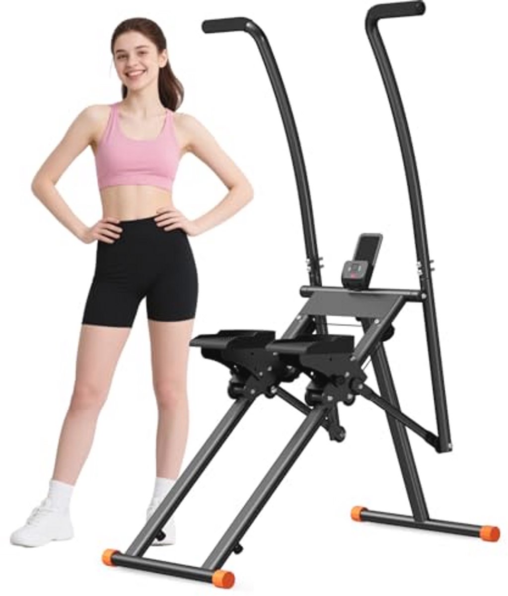 Inklapbare verticale klimmachine met verstelbare pedalen - effectieve thuistraining