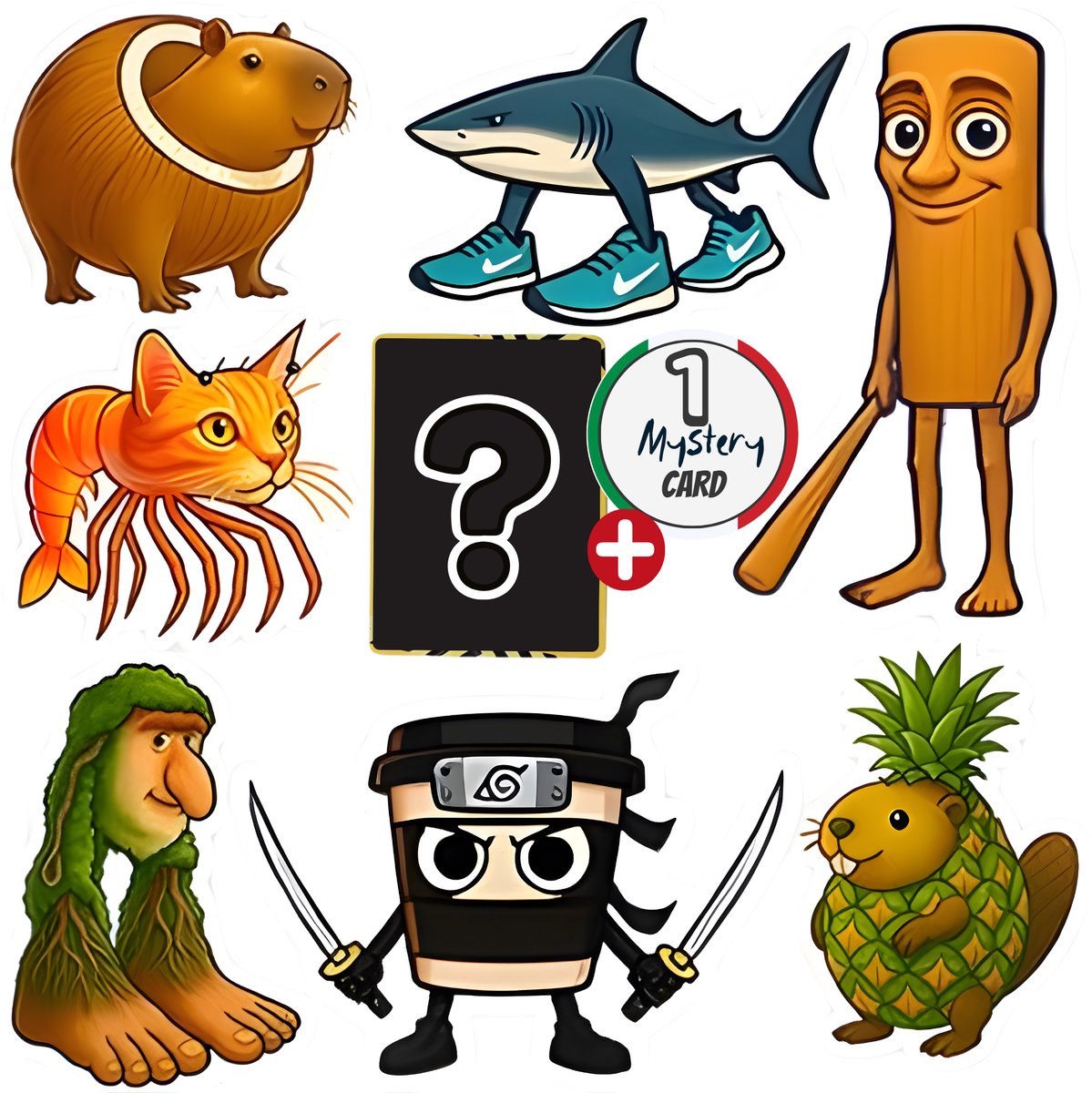 Italian Brainrot™ Brainrot Stickers Mega Pack - 50 Stuks - Tung Tung Tung Sahur - Tralalero Tralala - Stickers Kinderen - Stickers Volwassenen - Italian Brainrot Speelgoed
