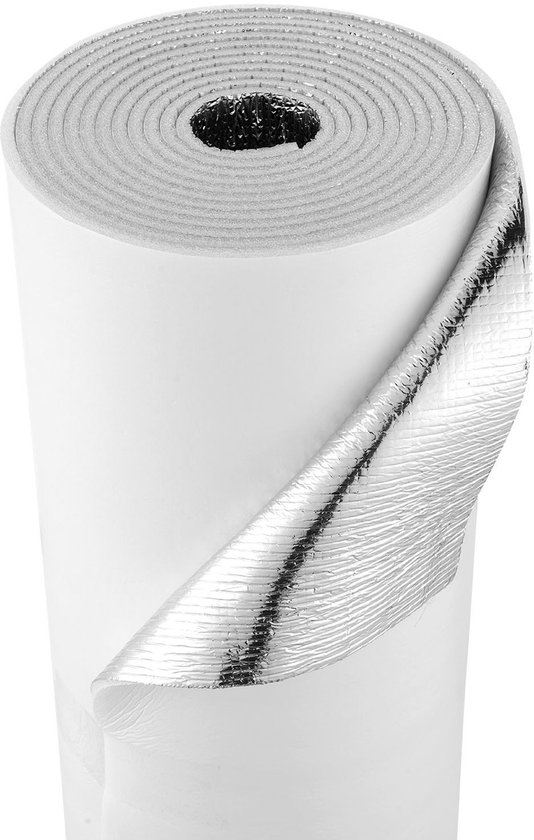 Foto: Isolatiefolie reflecterende isolatieset 6 mm dikte 61 cm x 5 5 m per rol 4 rollen aluminiumfolie met epe schuimkern garagedeur isolatie wit