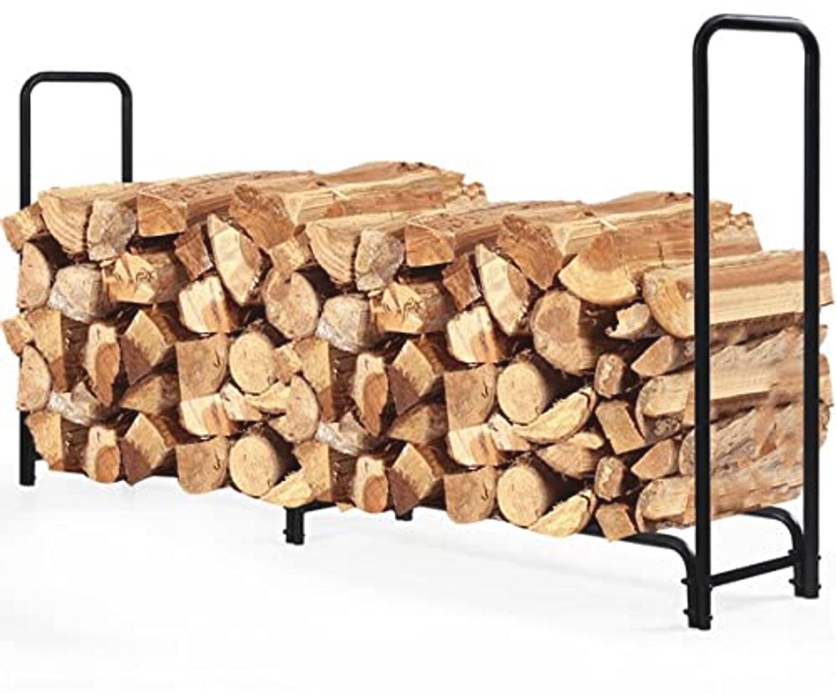 2,4 m Brandhout Rek - Heavy Duty Stalen Houtopslag voor Binnen en Buiten - Eenvoudige Installatie - Weerbestendige Afwerking