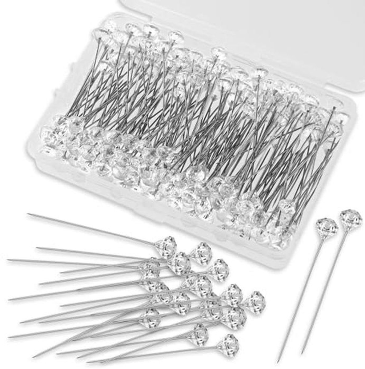 200 Stuks Diamanten Bloemspelden voor Corsages en Haaraccessoires - 5 cm