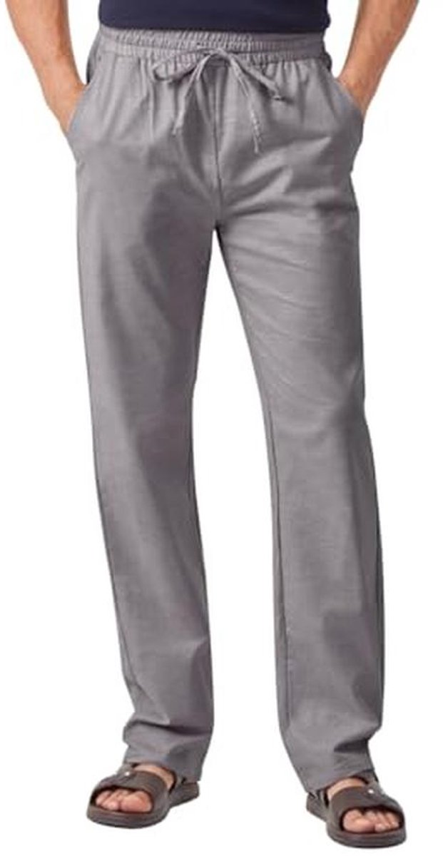 Extra Lange Linnen Broek voor Mannen - Lichtgewicht Zomerbroek met Brede Pijpen