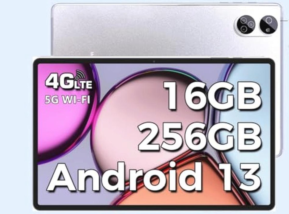 10.1 Inch Android Tablet met 16 GB RAM en 256 GB Opslag - Octa-Core Processor, 1TB TF Capaciteit, Dual SIM, 4G LTE, WiFi