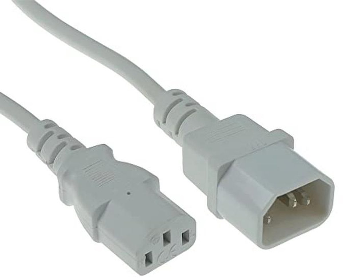 IEC Stroomkabel 1,2m C13 naar C14 Verlengkabel - 3 Pin - Wit