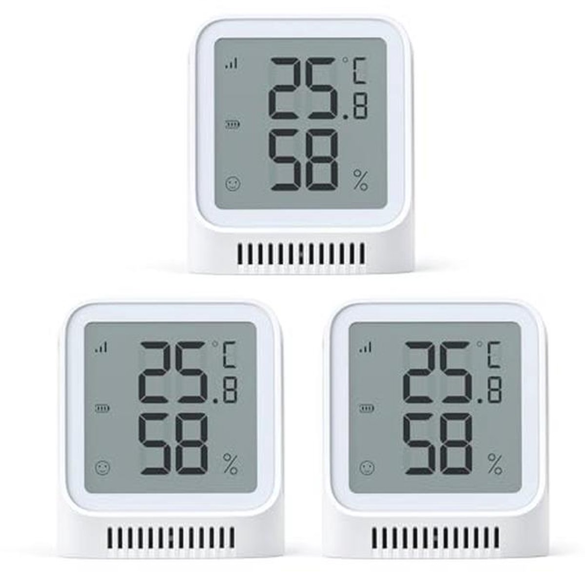 3 Stuks Wifi-Thermometer en Hygrometer voor Binnen met App en Comfortindicator