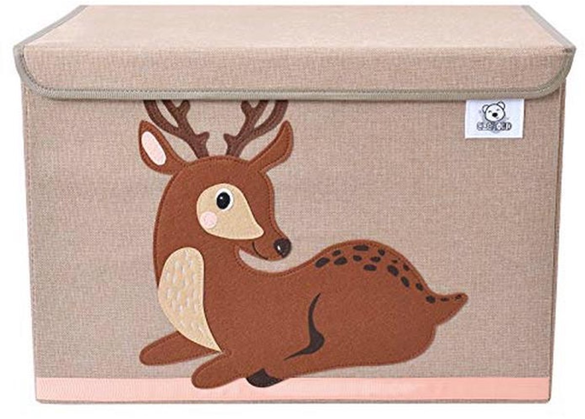 Opvouwbare Grote Speelgoedkist voor Kinderen met Dierenthema - Ruimtebesparende Organizer voor Toys en Boeken