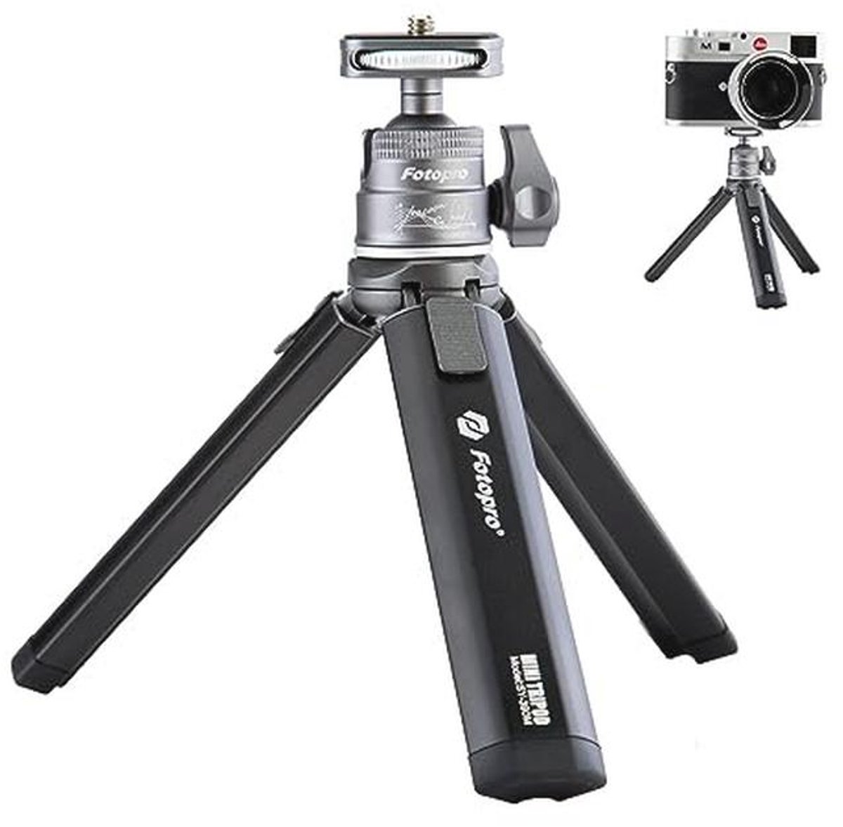 Draagbare Mini Desktop Statief 360 Graden Bal Hoofd voor Mobiele Telefoon en DSLR Camera