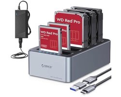 Aluminium HDD Docking Station met 5 Bays en Offline Kloonfunctie voor 2.5/3.5 inch SSD/HDD tot 20TB