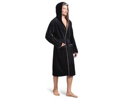 Twinzen Badjas voor heren, badstof, velours, katoenfluweel, Oeko-Tex, extra zacht