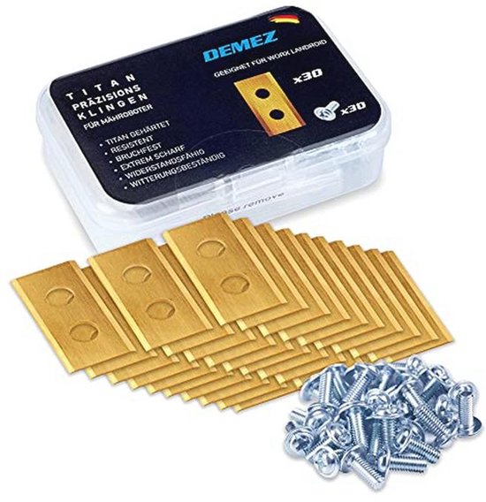 Robotmesjes voor Landroid robotmaaiers 30 stuks, titanium coating, scherp, duurzame vervangmessen