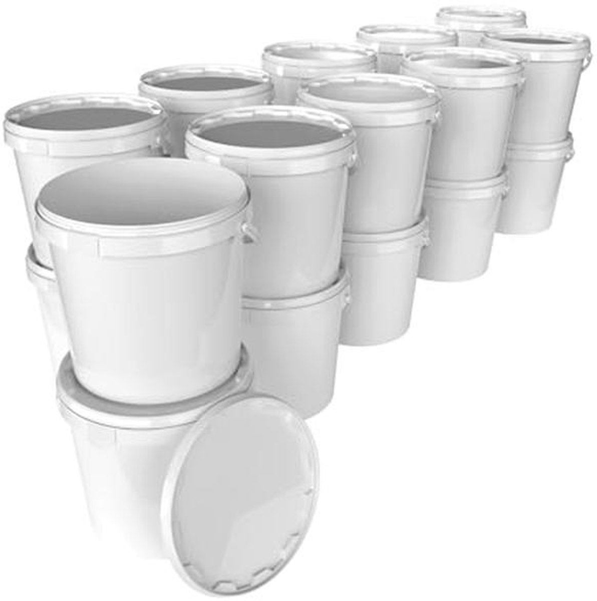 Ronde kunststof emmer met deksel, 20 liter, luchtdicht en ergonomisch