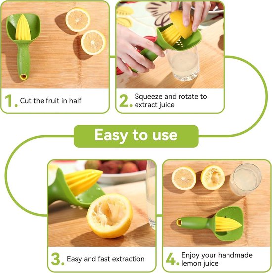Citroen Squeezer - Ergonomische Mini Juicer voor Huishoudelijke Keuken - Handpers - Duurzaam en Efficiënt - Groen — afbeelding 3