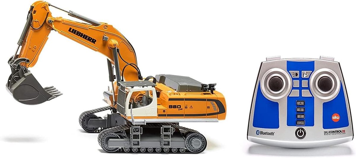 SIKU 6740, Liebherr R980 SME rupsgraafmachine, 1:32, Incl. Bluetooth-afstandsbediening, Metaal/Kunststof, Geel
