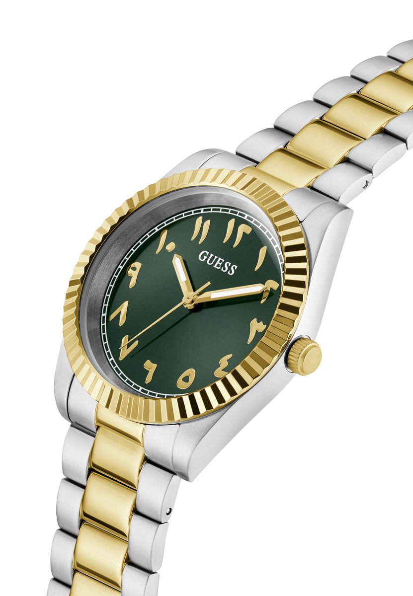 Guess Connoisseur Quartz Analoog Horloge Twee Toon Case: 100% Recycled Steel | Armband: 100% Stainless Steel 42 mm GW0736G1, GW0736G2