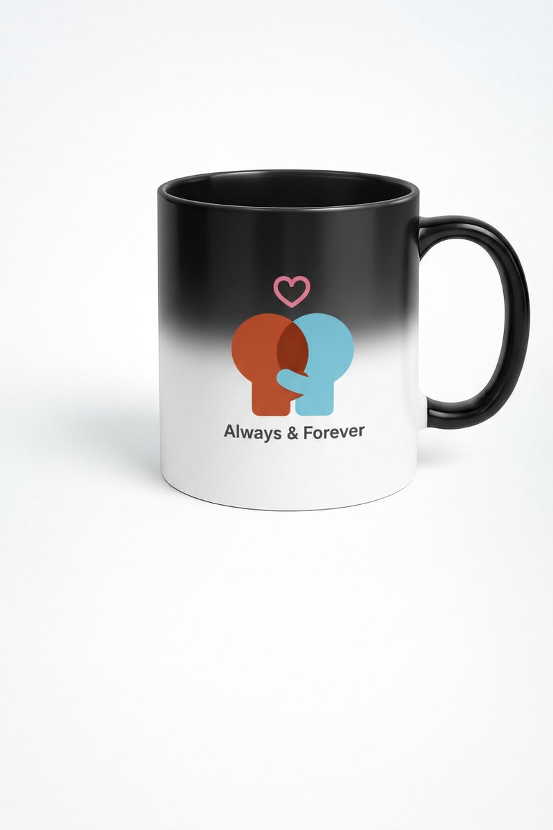 Magische Mok 'Always & Forever' - Warmtegevoelig Harten & Liefdesontwerp