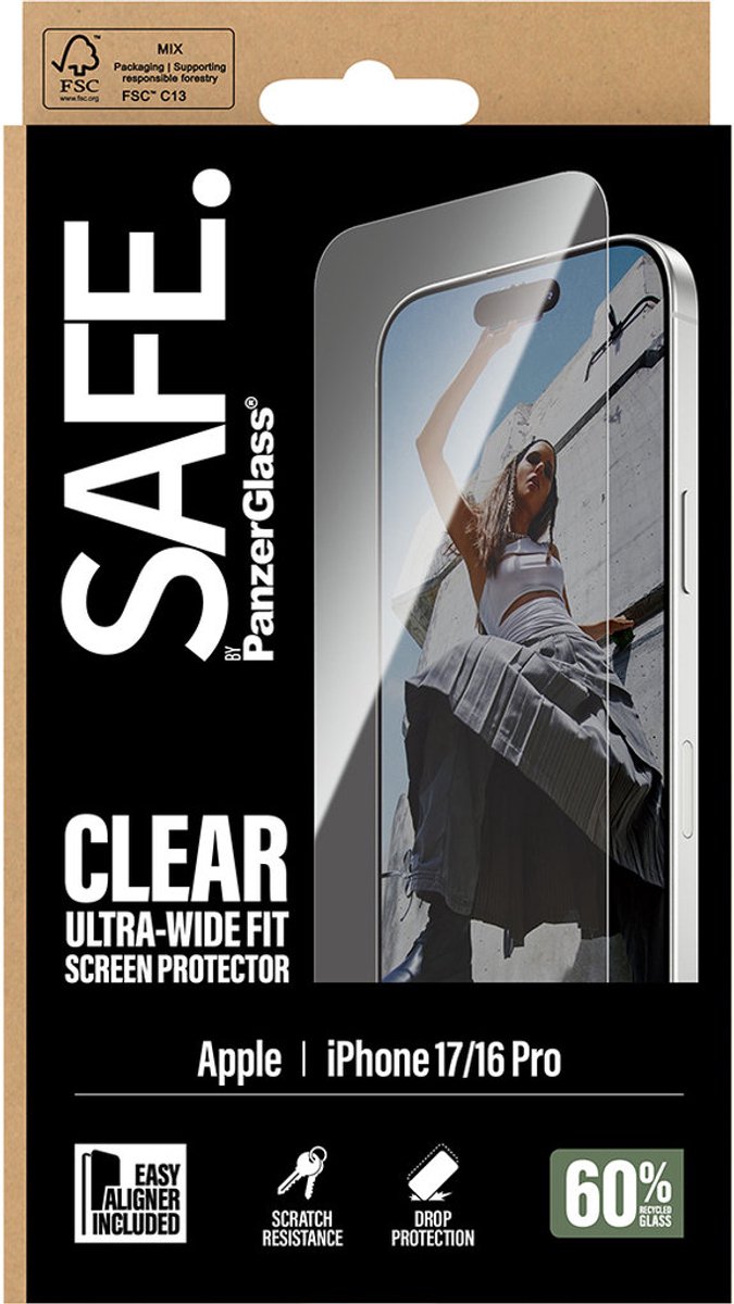 SAFE by PanzerGlass Screenprotector geschikt voor Apple iPhone 17 Glazen | SAFE by PanzerGlass Ultra-Wide-Fit Screenprotector - Case Friendly