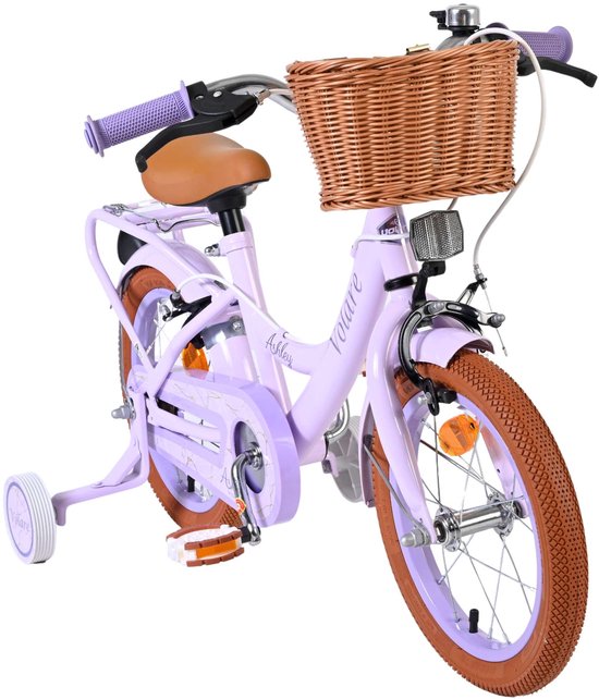 Volare Ashley Kinderfiets - Meisjes - 14 inch - Lila - Twee Handremmen van Volare — afbeelding 4