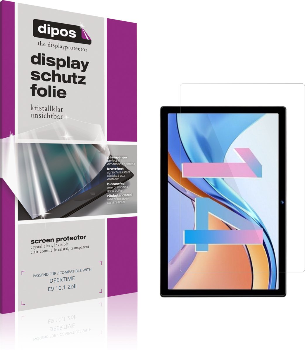 dipos – 2x Beschermfolie geschikt voor DEERTiME E9 10.1 Zoll | Krasbestendige & heldere Screenprotector Ultra-Thin
