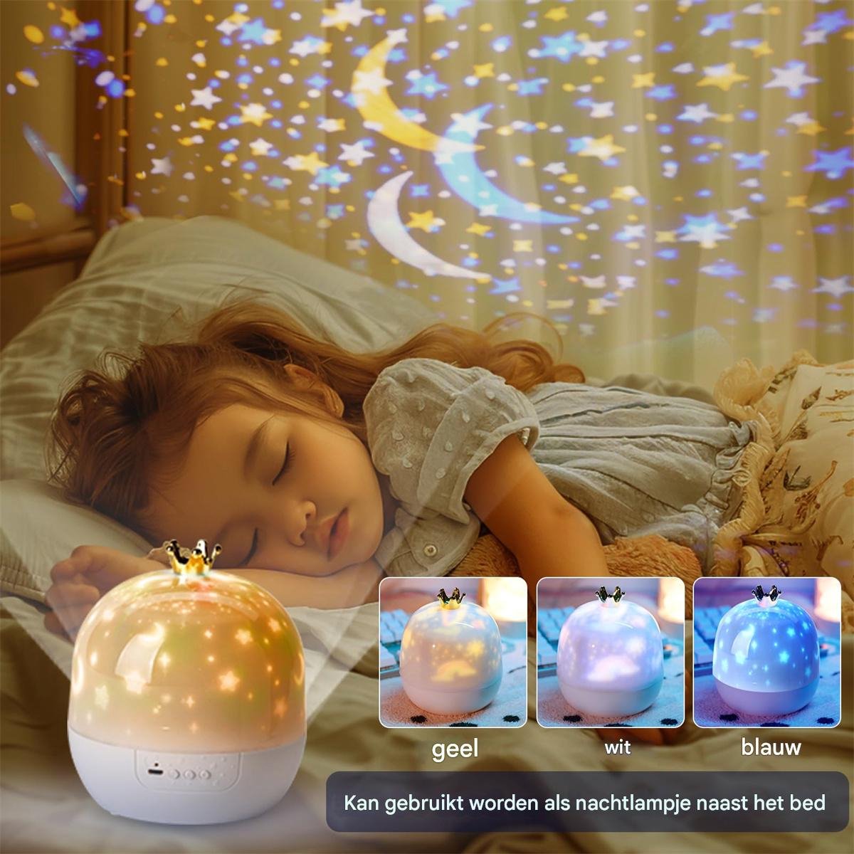 Ynkkvre -Sterrenprojector Nachtlamp voor Kinderen – 21 Projectiefilms – LED Sterrenhemel & Oceaan Projector – USB Oplaadbaar – Met Rotatie & Meerdere Lichtstanden – Ideaal Cadeau – foto 7